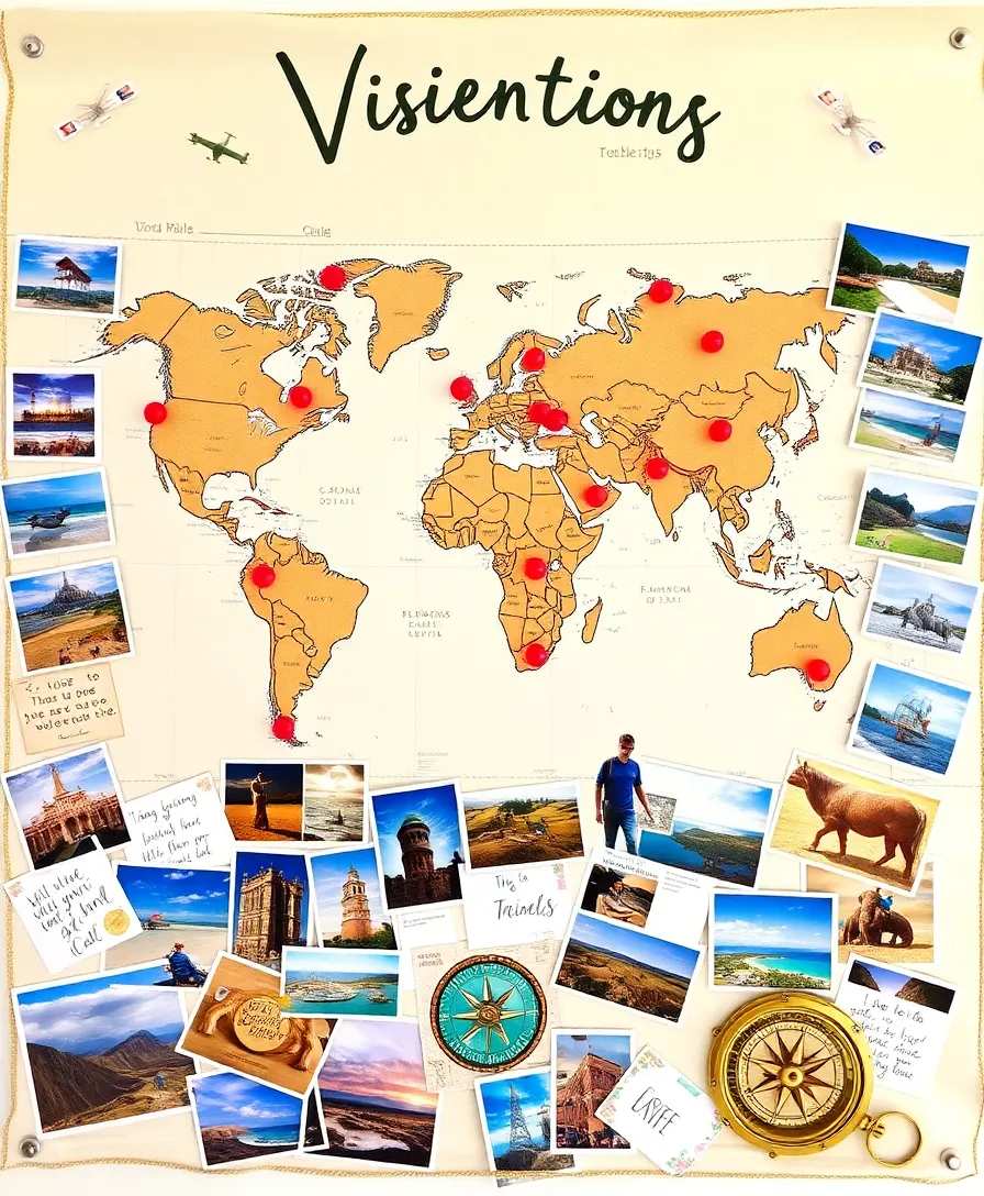 15 Inspiring 2025 Vision Board Pictures That'll Ignite Your Dreams! - 1. Travel Dreams: A World Map Adventure