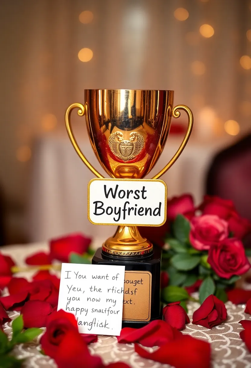 21 Creative and Humorous Valentine's Gifts for Boyfriends That They Won't Forget! - 1. Customized 'Worst Boyfriend' Trophy