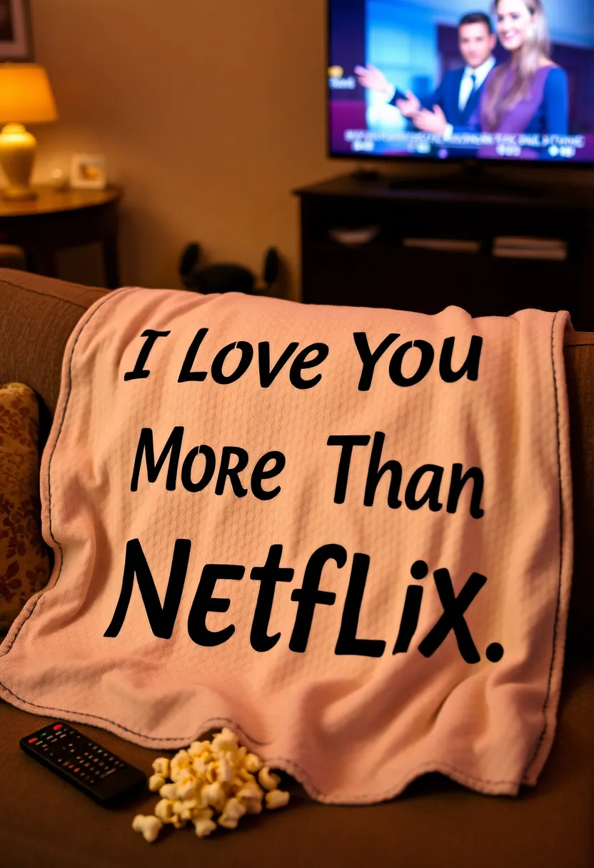 21 Creative and Humorous Valentine's Gifts for Boyfriends That They Won't Forget! - 14. 'I Love You More Than Netflix' Blanket