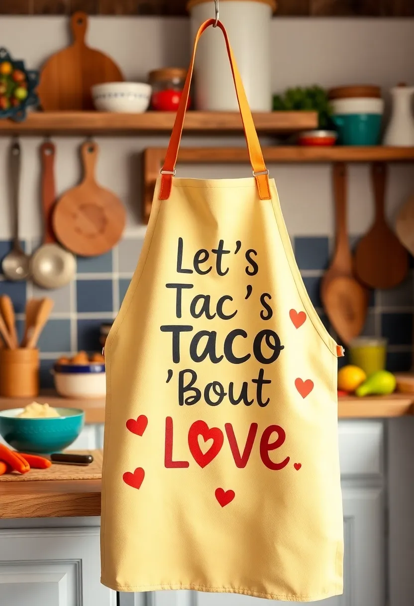 21 Creative and Humorous Valentine's Gifts for Boyfriends That They Won't Forget! - 17. 'Let’s Taco 'Bout Love' Kitchen Apron