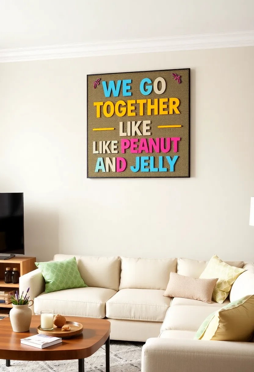 21 Creative and Humorous Valentine's Gifts for Boyfriends That They Won't Forget! - 21. 'We Go Together Like Peanut Butter and Jelly' Wall Art