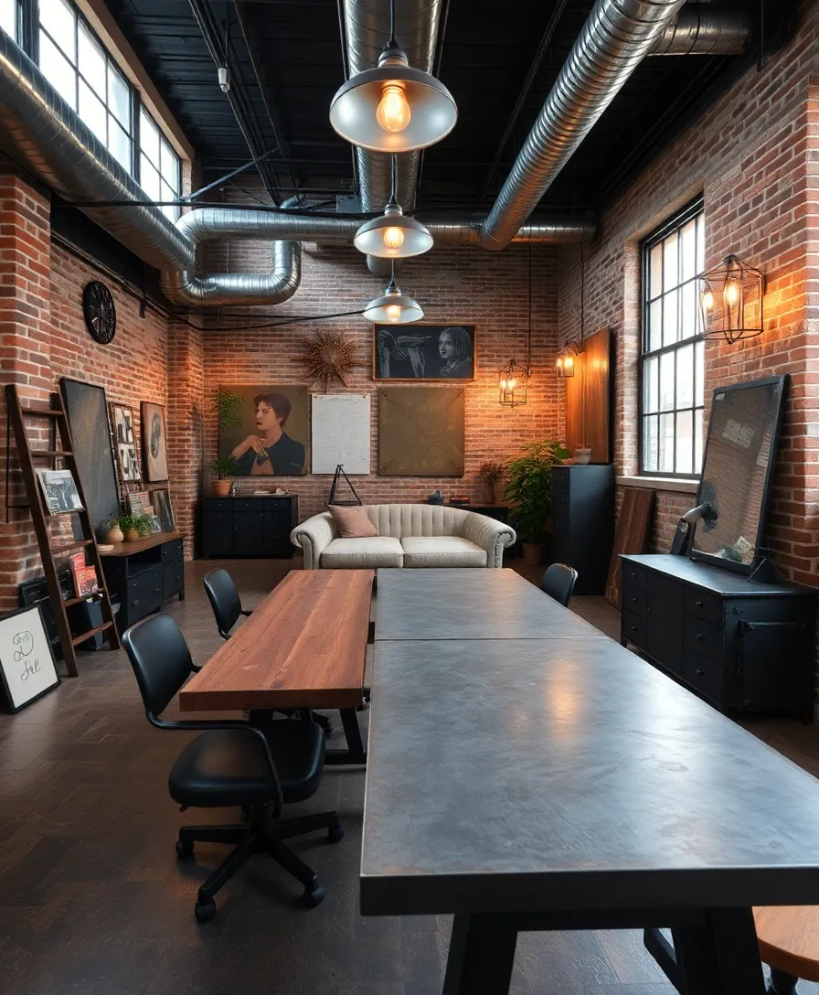 25 Stunning Office Job Aesthetic Ideas to Transform Your Workspace (You Won't Believe #12!) - 10. Industrial Edge