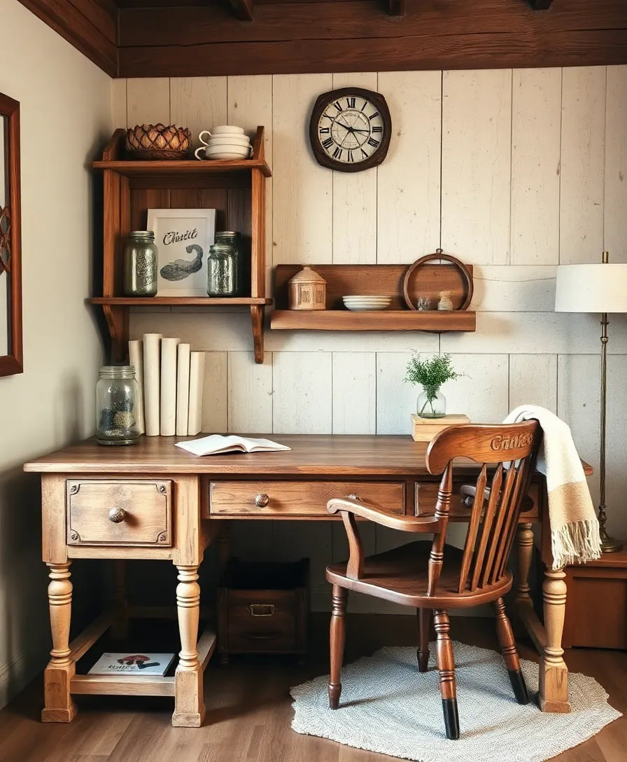 25 Stunning Office Job Aesthetic Ideas to Transform Your Workspace (You Won't Believe #12!) - 14. Rustic Charm