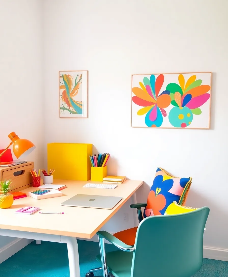 25 Stunning Office Job Aesthetic Ideas to Transform Your Workspace (You Won't Believe #12!) - 4. Color Pop