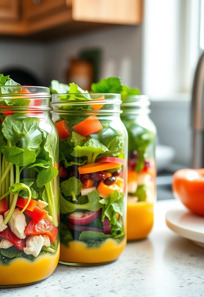 10 Easy Meal Prep Hacks for Busy People That Will Change Your Weeknight Dinners! - 6. Use Mason Jars for Salads