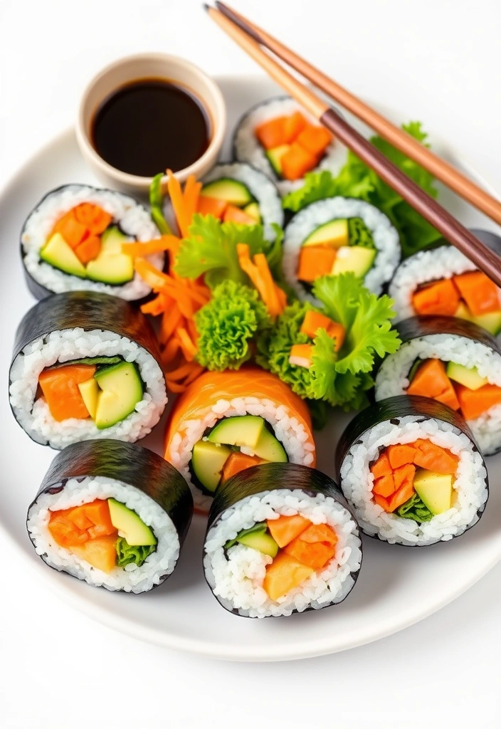 15 Easy Plant-Based Meal Prep Ideas You Can Make in Under 30 Minutes! - 10. Veggie Sushi Rolls