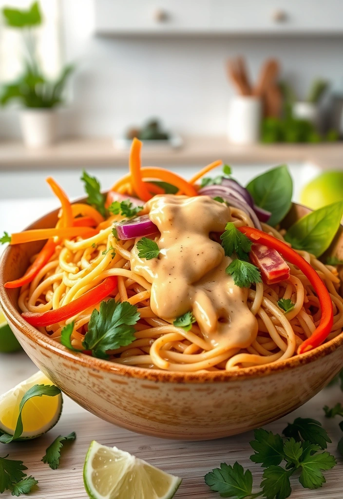 15 Easy Plant-Based Meal Prep Ideas You Can Make in Under 30 Minutes! - 12. Thai Peanut Noodles