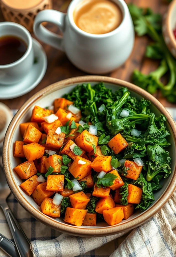 15 Easy Plant-Based Meal Prep Ideas You Can Make in Under 30 Minutes! - 3. Sweet Potato & Kale Hash