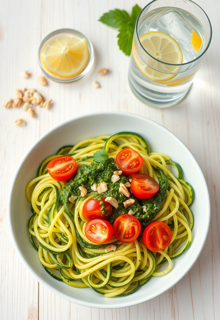 15 Easy Plant-Based Meal Prep Ideas You Can Make in Under 30 Minutes! - 4. Zucchini Noodles with Pesto