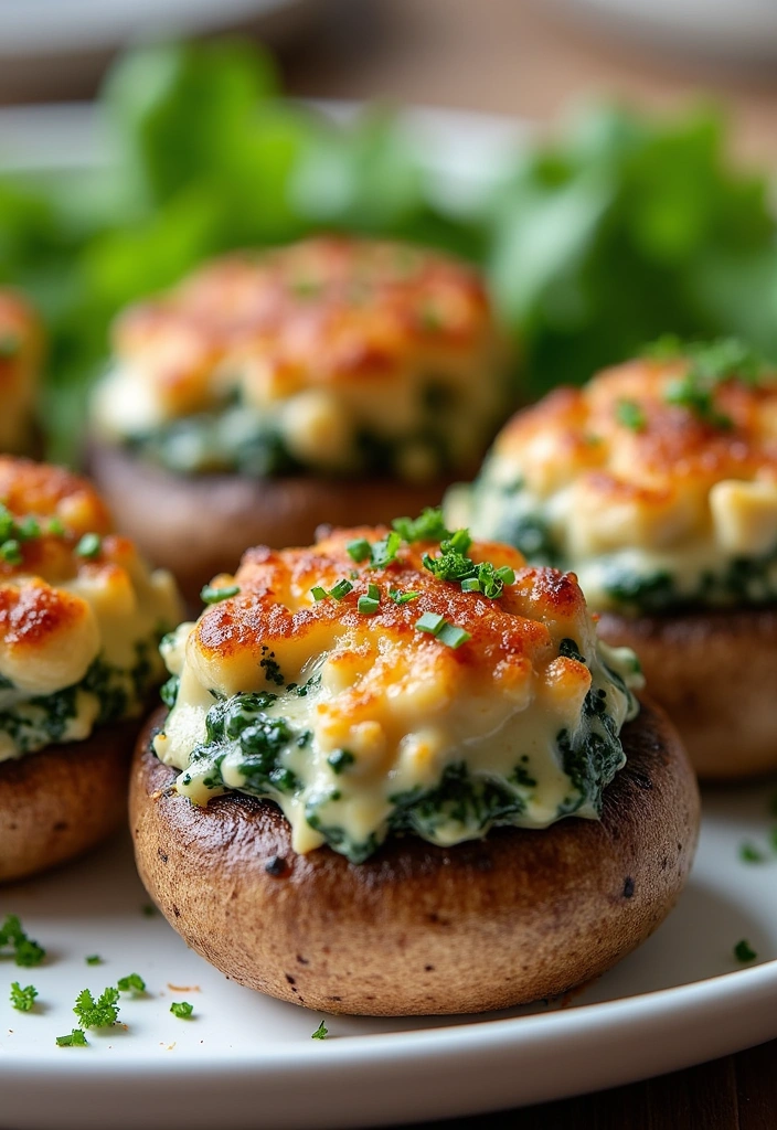 15 Healthy Dinner Recipes That Are So Delicious You'll Forget They're Good for You! - 11. Turkey and Spinach Stuffed Mushrooms