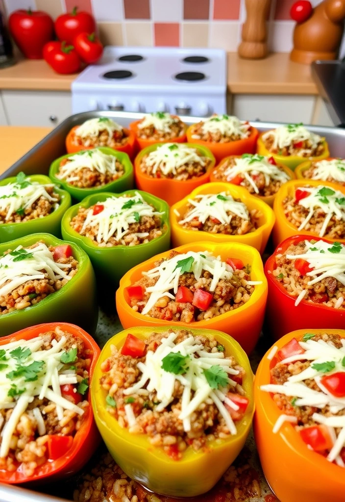 15 Mouthwatering Ground Beef Recipes That Will Make Dinner a Breeze! - 8. Stuffed Bell Peppers