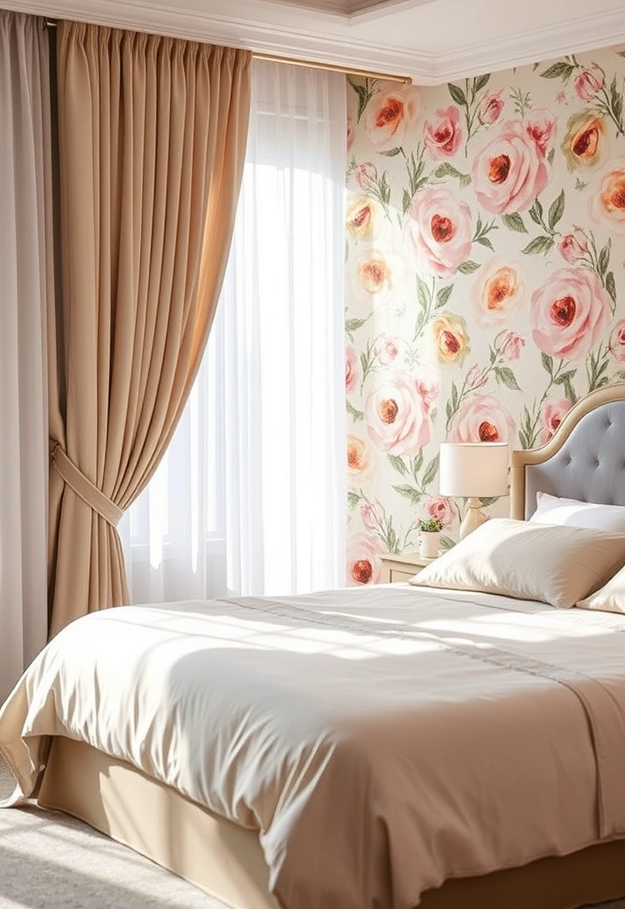 18 Wall Paper Background Transformations That Will Blow Your Mind (Check Out #4!) - 1. Floral Fantasy