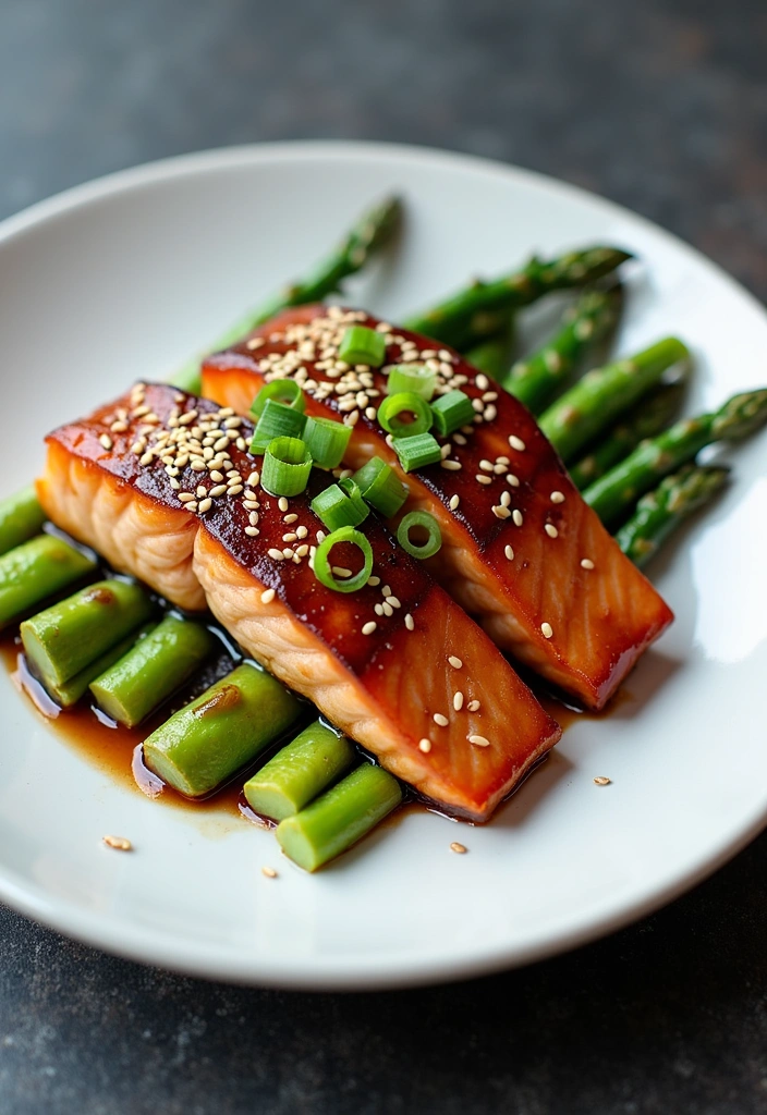 21 Healthy Asian Dinner Recipes That Taste Like a Dream (Don't Miss #12!) - 2. Teriyaki Salmon with Asparagus