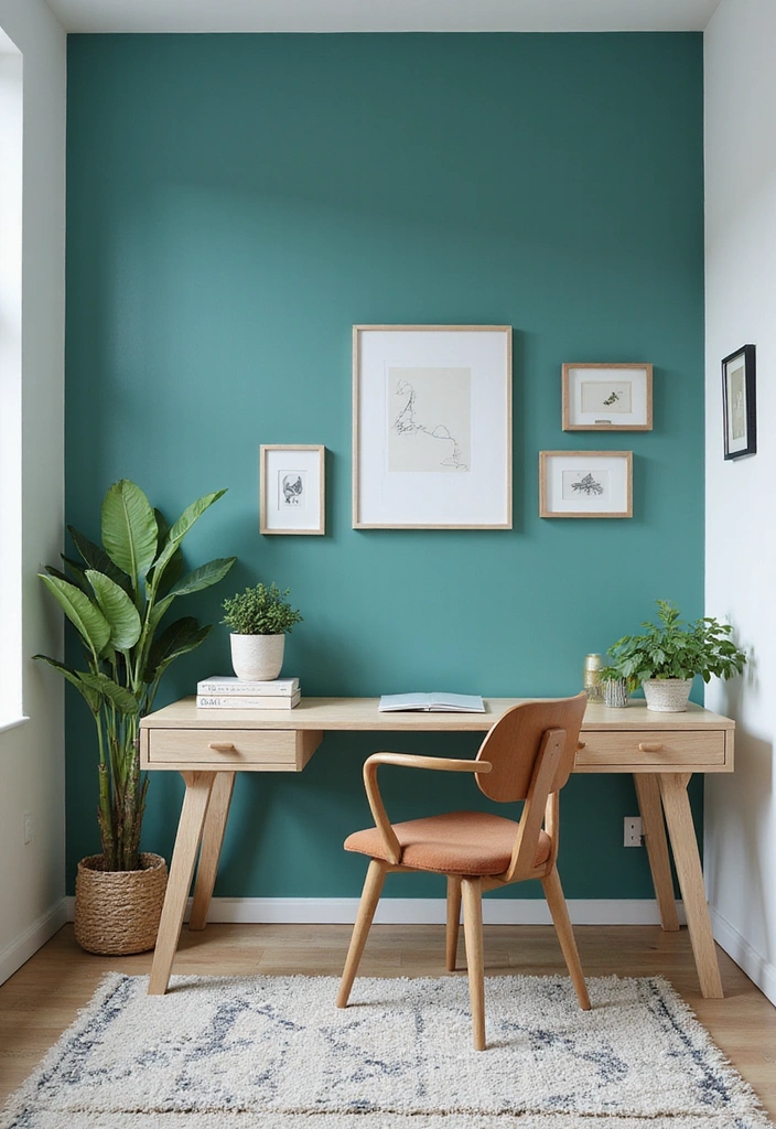 13 Decor Ideas for Your Home Office That Are Stylish and Functional! - 1. Colorful Accent Walls