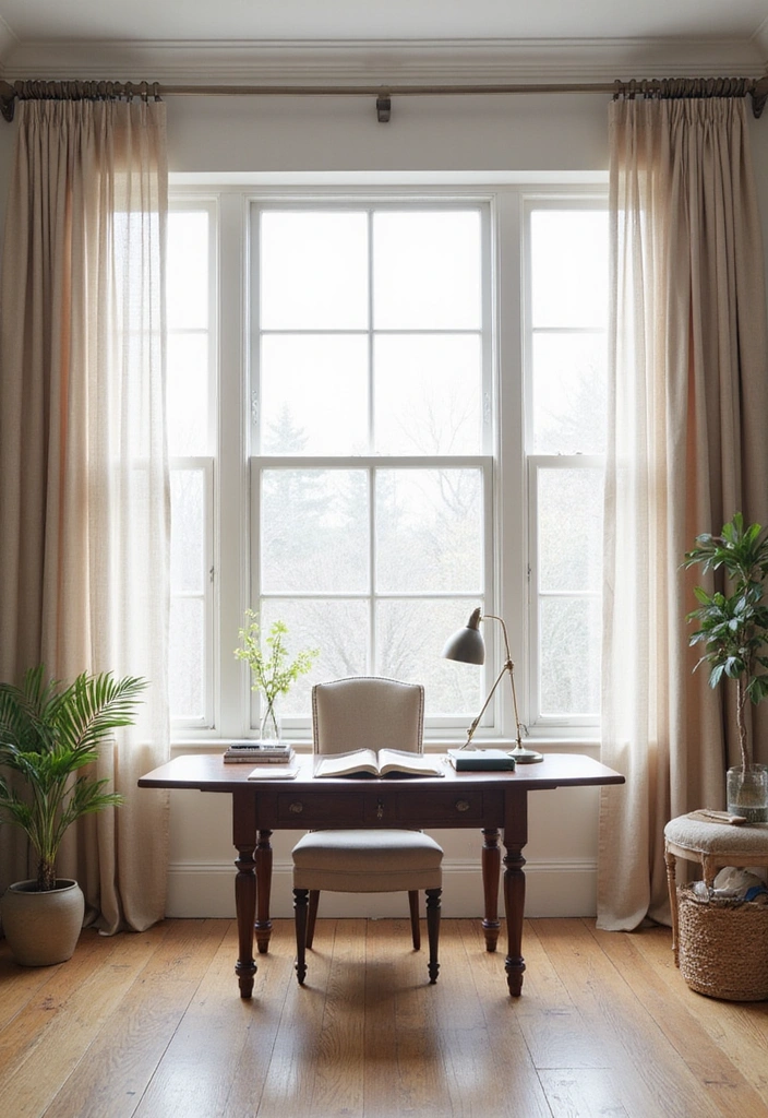 13 Decor Ideas for Your Home Office That Are Stylish and Functional! - 12. Stylish Window Treatments