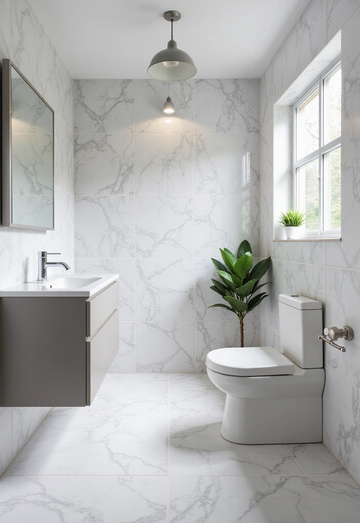 15 Stunning Luxury Small Bathrooms in White That Look Expensive (But Aren't!) - 1. Elegant White Marble Elegance