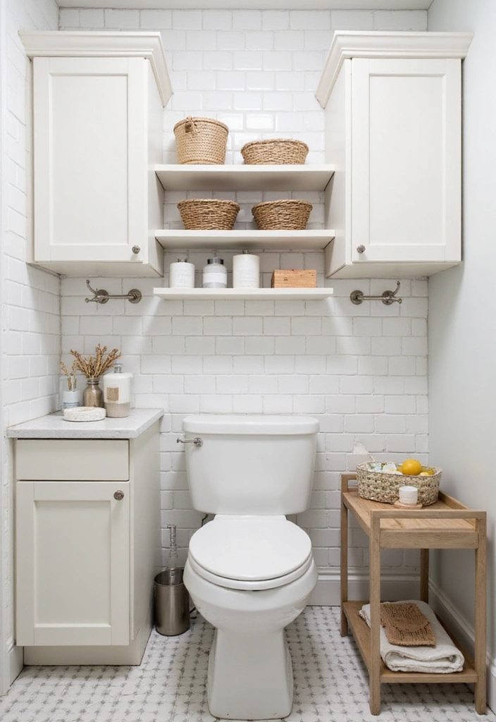 15 Stunning Luxury Small Bathrooms in White That Look Expensive (But Aren't!) - 11. Smart Storage Solutions