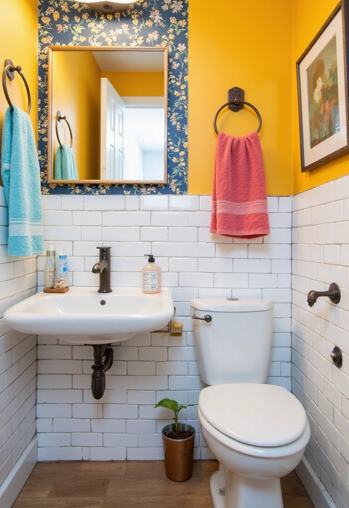 15 Stunning Luxury Small Bathrooms in White That Look Expensive (But Aren't!) - 13. Bold Accent Walls