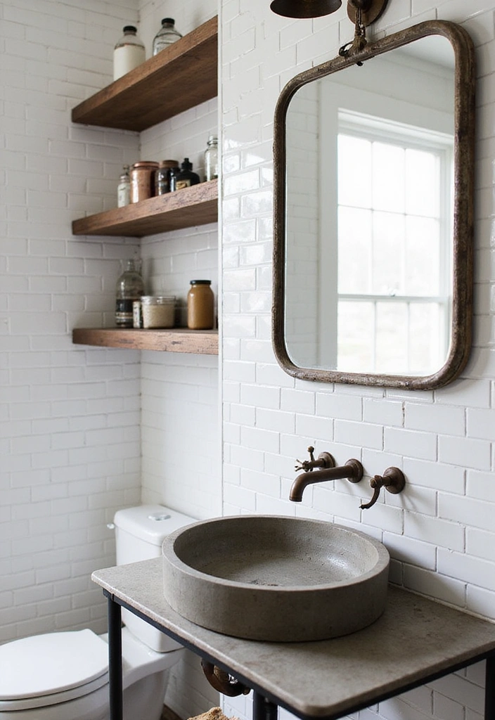 15 Stunning Luxury Small Bathrooms in White That Look Expensive (But Aren't!) - 7. Industrial Chic
