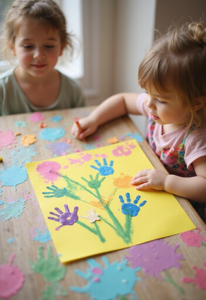 10 Adorable Mother's Day Crafts for Toddlers That Will Melt Your Heart! - 1. Handprint Flower Bouquet