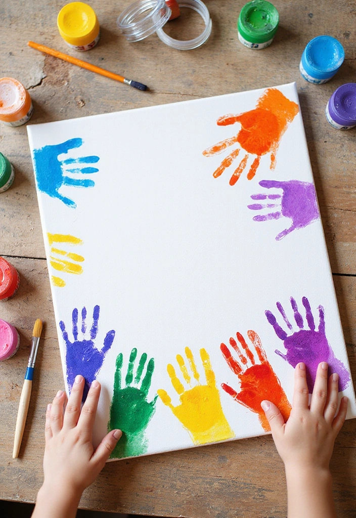 10 Adorable Mother's Day Crafts for Toddlers That Will Melt Your Heart! - 7. Finger-Painted Canvas Art