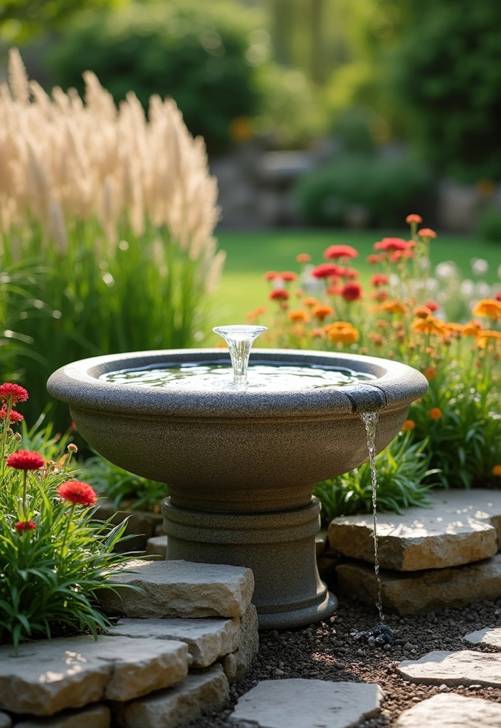 10 Stunning DIY Solar Fountains That Will Transform Your Garden into a Relaxing Oasis! - 2. Elegant Stone Basin Fountain