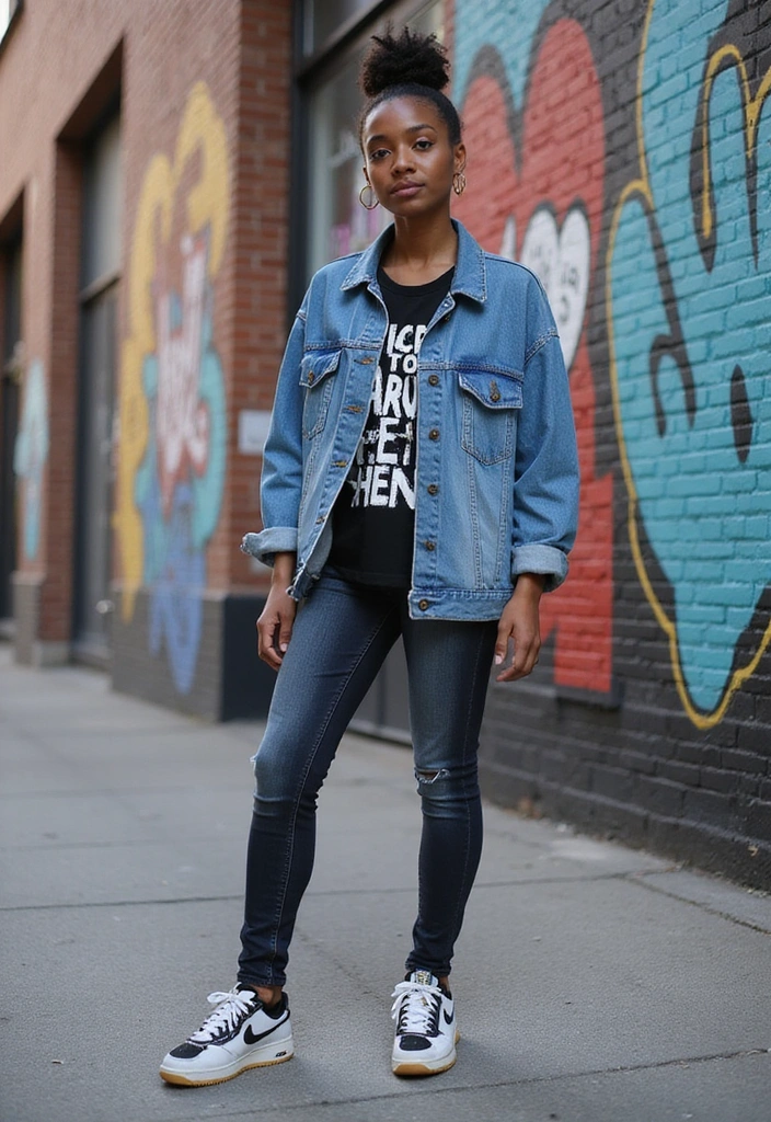 20 Street Style Outfits That'll Make You the Trendsetter of Your Crew (You Won't Believe #10!) - 1. Oversized Denim Jackets